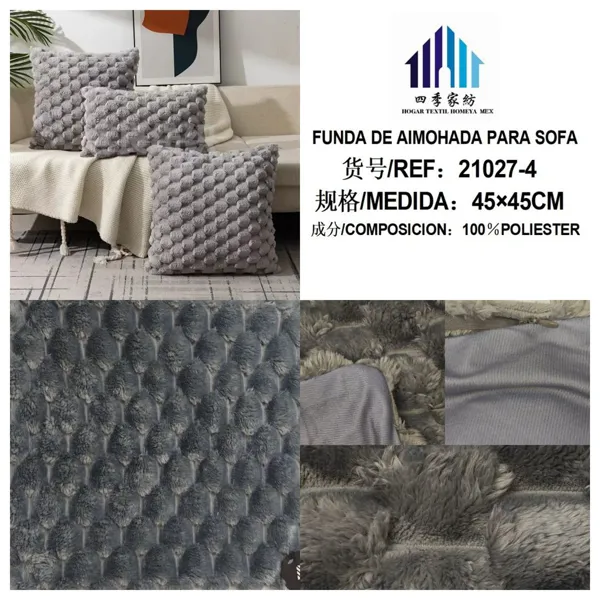 FUNDA DE COJIN GRIS OSCURO 45X45CM