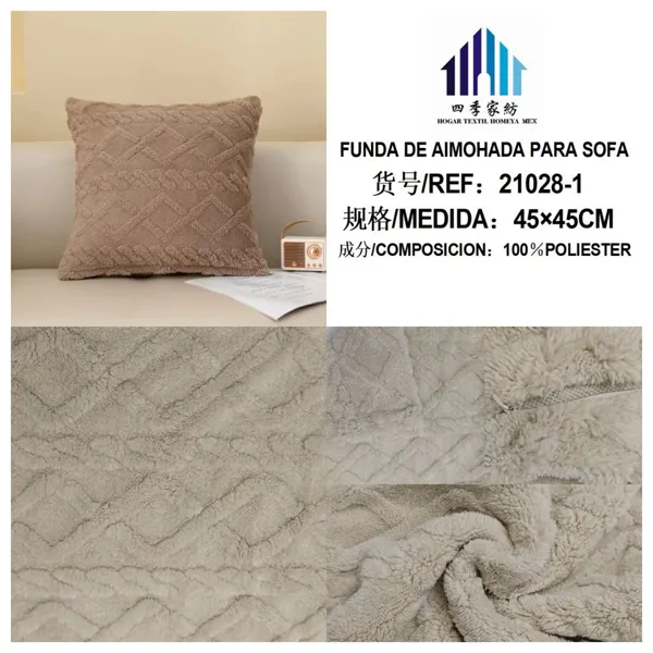 FUNDA DE COJIN CAQUI 45X45CM
