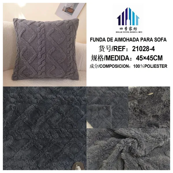 FUNDA DE COJIN GRIS OSCURO 45X45CM