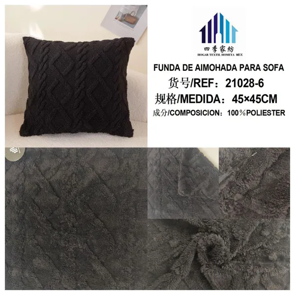 FUNDA DE COJIN NEGRO 45X45CM