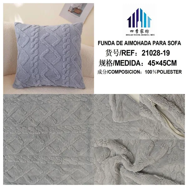 FUNDA DE COJIN GRIS CLARO 45X45CM
