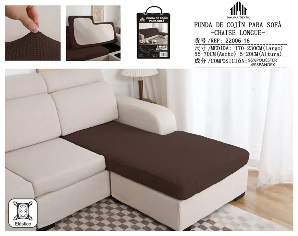 FUNDA DE COJIN PARA SOFA CHAISE LONGUE