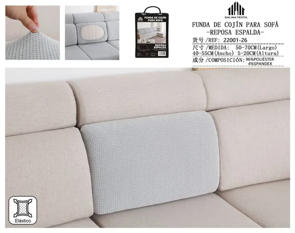 FUNDA DE COJIN PARA SOFA REPOSA ESPALDA