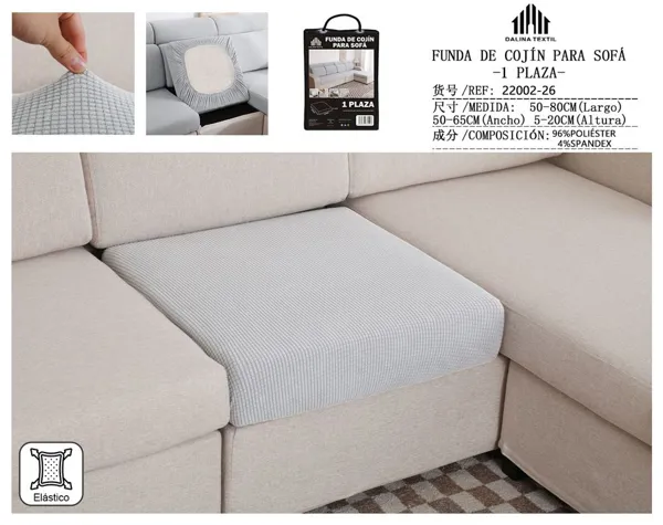 FUNDA DE COJIN PARA SOFA 1 PLAZA