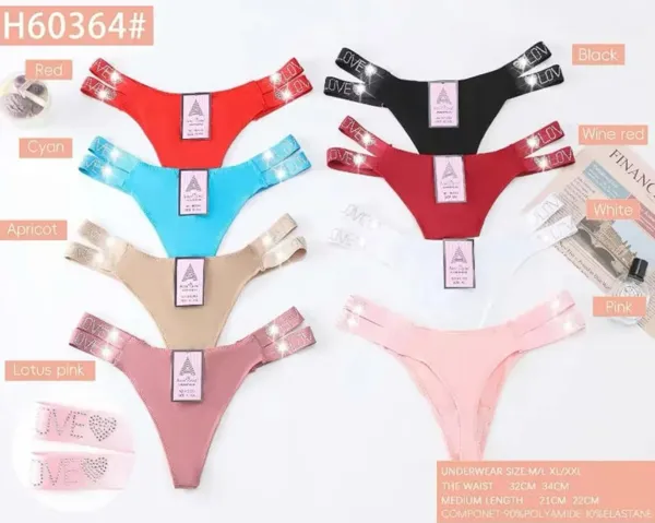 Tanga de microfibra para mujer con tiras dobles, colores surtidos