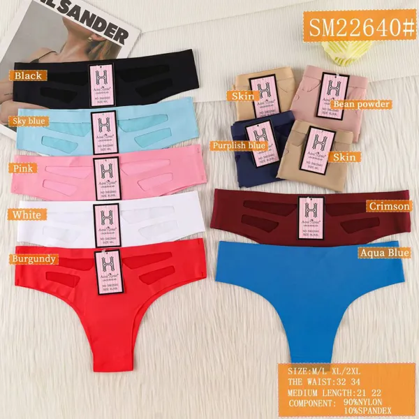 Tanga sin costuras para dama con malla, colores surtidos