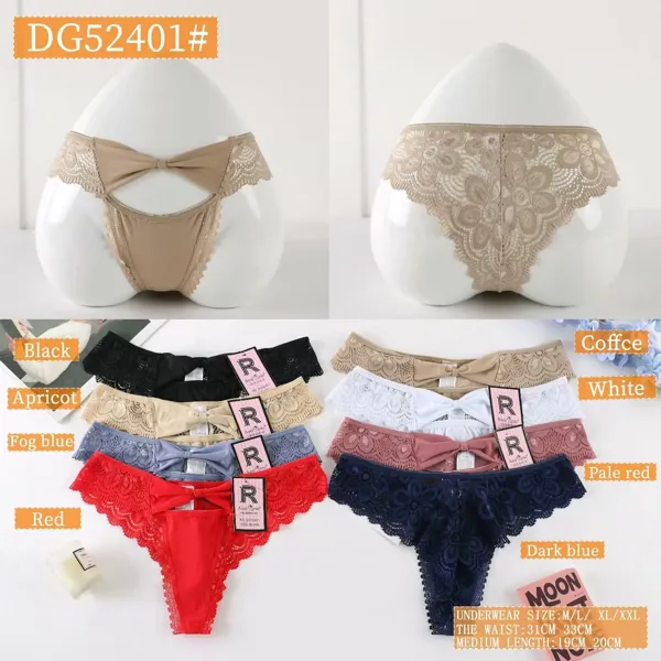 Tanga de encaje floral para dama, colores surtidos