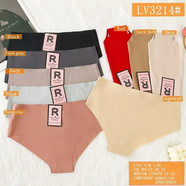 Calzón bikini sin costuras para dama, paquete surtido de colores