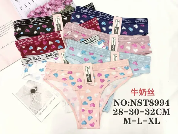 Calzón bikini deportivo para dama, estampado de corazones, colores surtidos