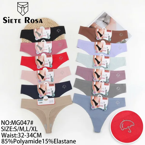 Tanga sin costuras para dama, colores surtidos