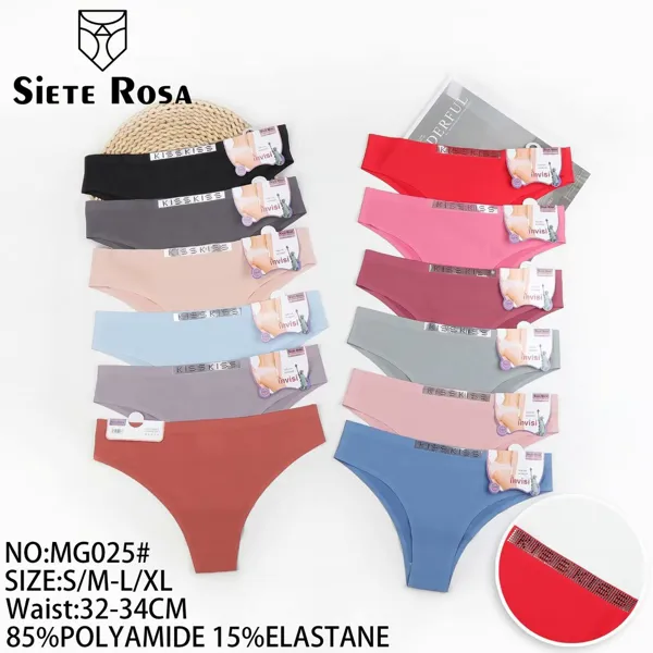 Calzón bikini sin costuras para dama, colores surtidos