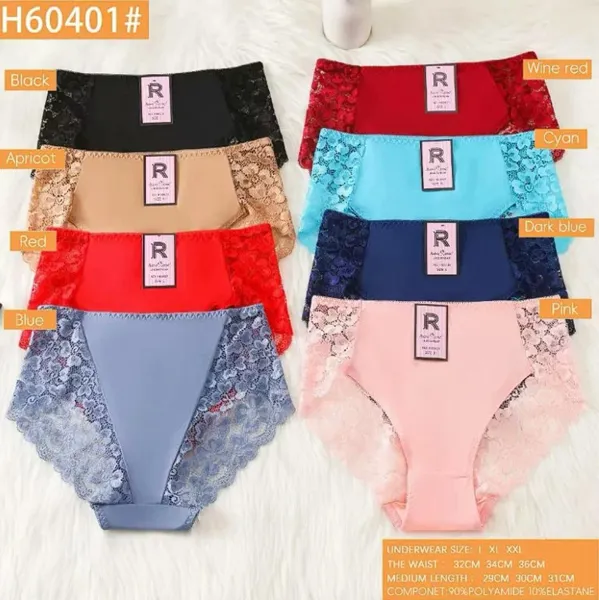 Calzón bikini de encaje para dama, colores surtidos