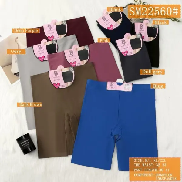 Short de seguridad largo sin costuras para dama, colores surtidos