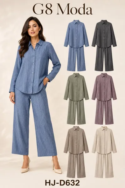 Conjunto de camisa y pantalón de rayas