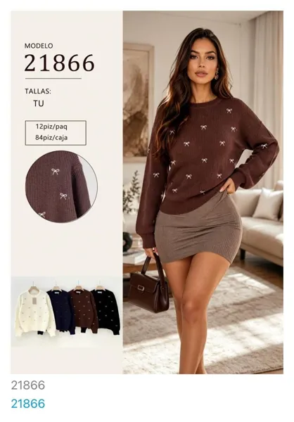 Suéter con estampado de lazos