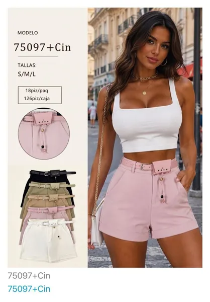 Shorts con cinturón
