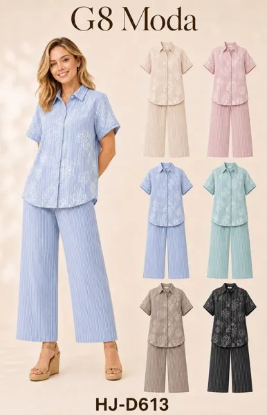 Conjunto de camisa y pantalón con estampado floral