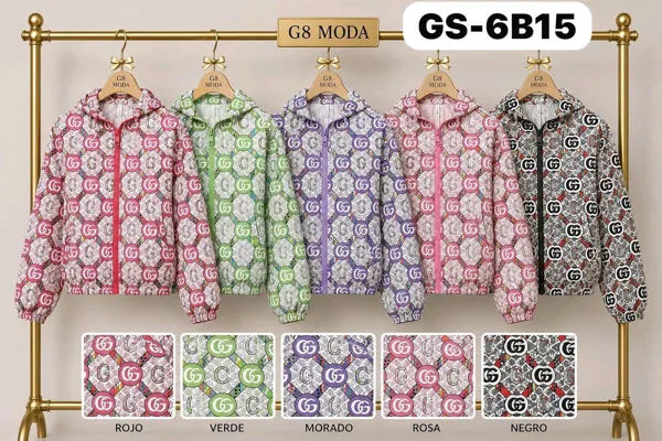 Chamarra con capucha estampado GG