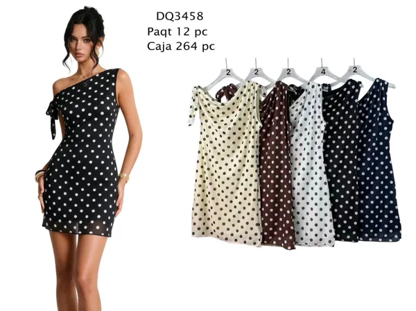 Vestido corto de lunares