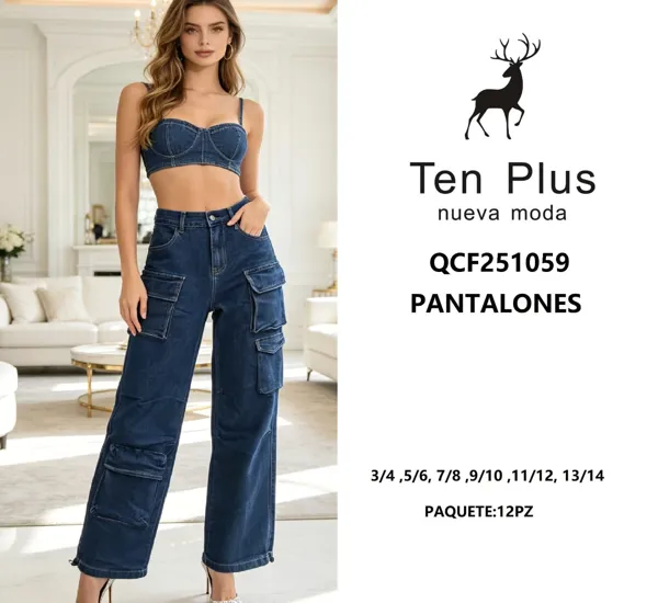 Pantalones cargo de mezclilla