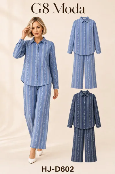 Conjunto de camisa y pantalón estampado