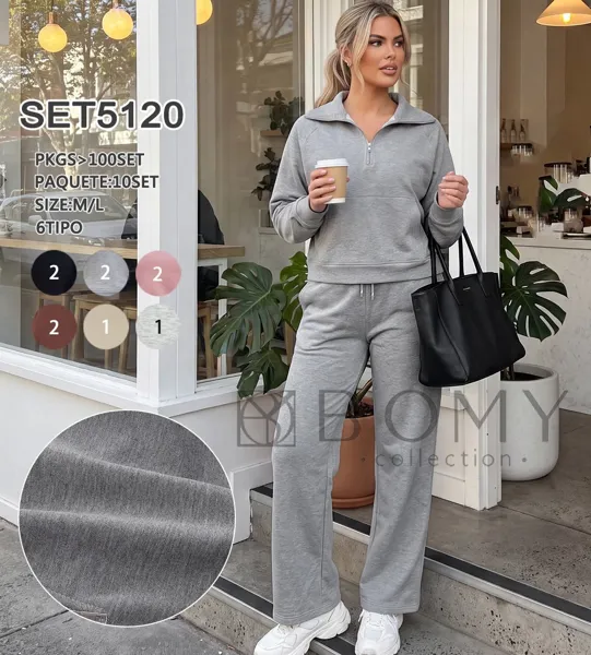 Conjunto de sudadera con cremallera y pantalón