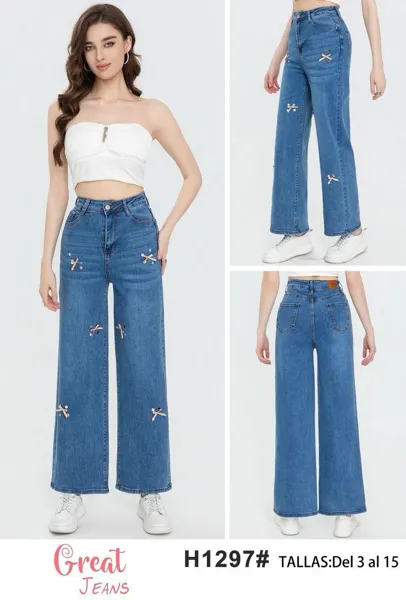 Jeans de mujer corte recto-H1297