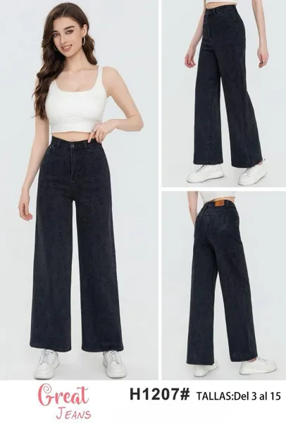 Jeans de corte recto para mujer-H1207