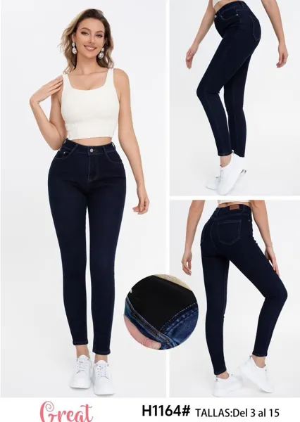 Jeans Skinny de Cintura Alta-H1164
