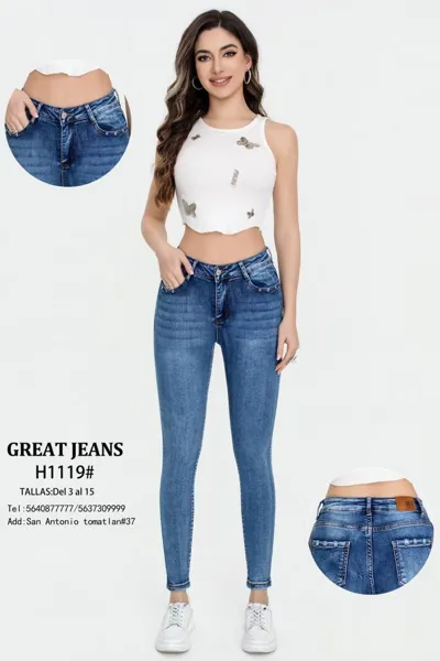Jeans skinny para mujer-H1119