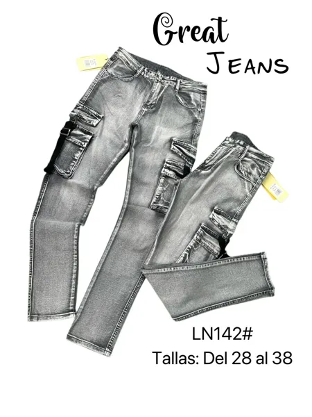 Jeans cargo Hombre-LN142