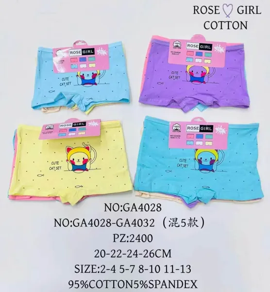 Boxer de algodón infantil Rose Girl