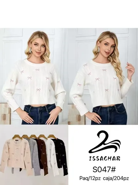Suéter con estampado de lazos