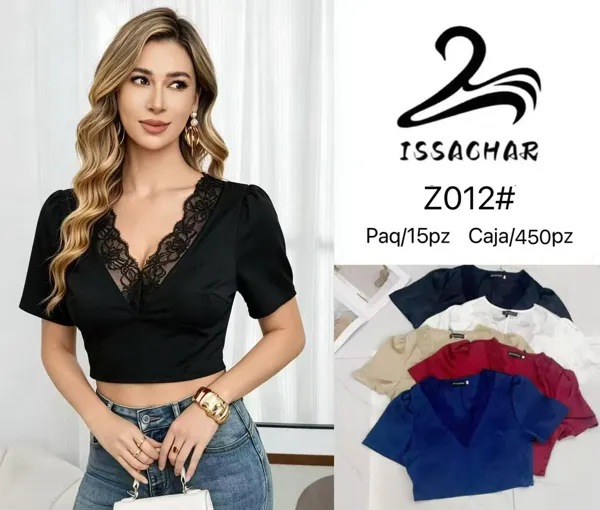Crop Top con detalle de encaje
