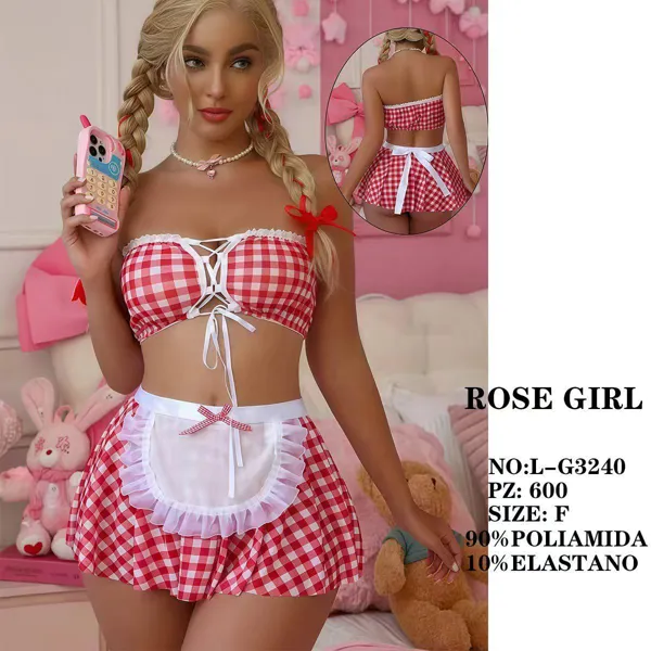 Conjunto de lencería estilo granjera