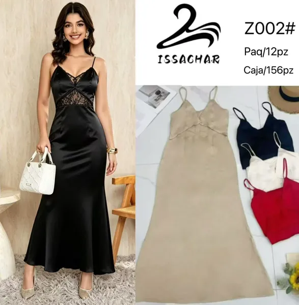 Vestido largo con encaje