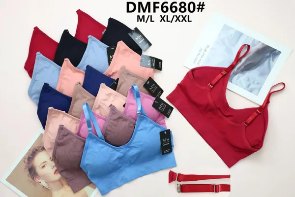 Sostén bralette sin costuras y sin varilla para dama, con tirantes ajustables de clip, paquete surtido de colores