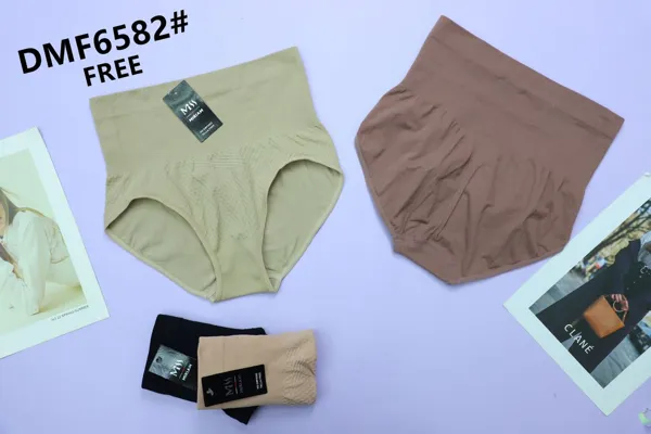 Calzón sin costuras de talle alto para dama con control ligero, tejido texturizado, colores surtidos