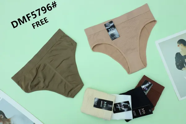 Calzón sin costuras para dama, tiro alto faja ligera y corte bikini, color café y beige