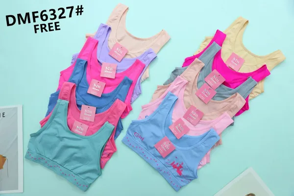 Top de tirantes tipo bralette deportivo sin costuras para niña, colores surtidos