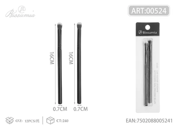 Set de 2 brochas de maquillaje para difuminar sombra de ojos