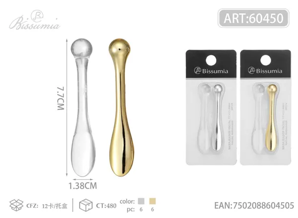 Barra facial de metal con punta redonda, para contorno de ojos, paquete de 2 piezas