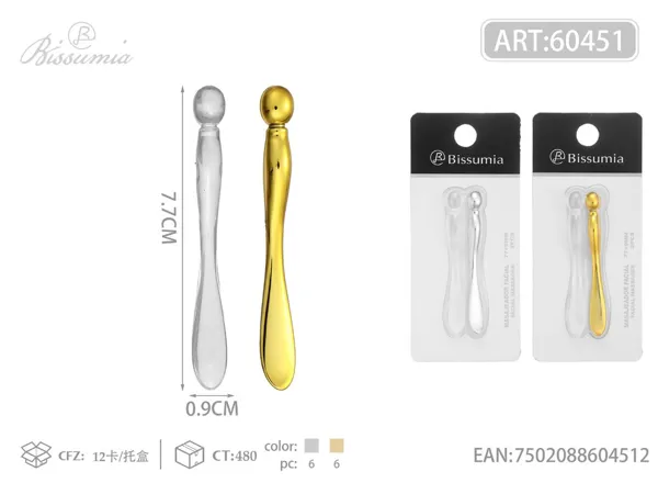 Barra facial de metal con punta tipo cuchara, para contorno de ojos, paquete de 2 piezas