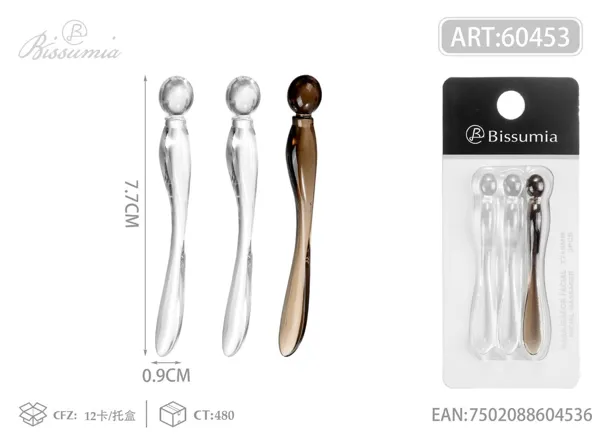 Barra facial con cuchara, 3 piezas por tarjeta