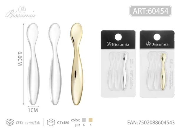 Cuchara para crema facial, 3 piezas por tarjeta