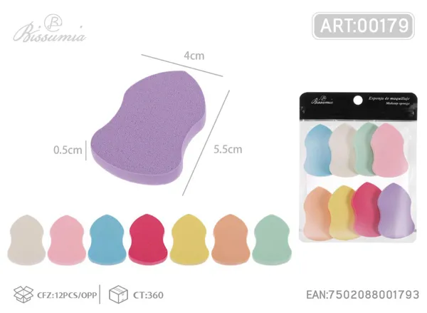 Kit de esponjas de maquillaje tipo calabaza, colores surtidos, paquete de 8 piezas