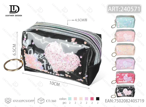 Monedero octagonal con corazón