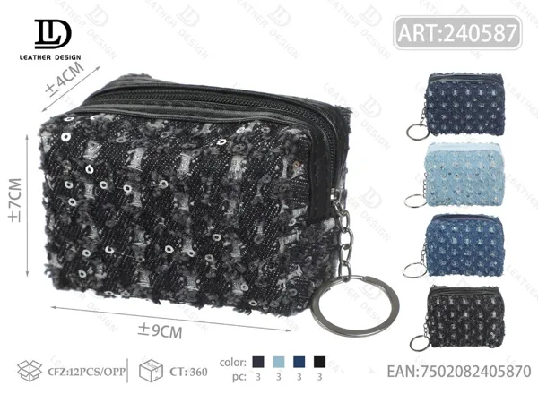 Monedero para dama de mezclilla