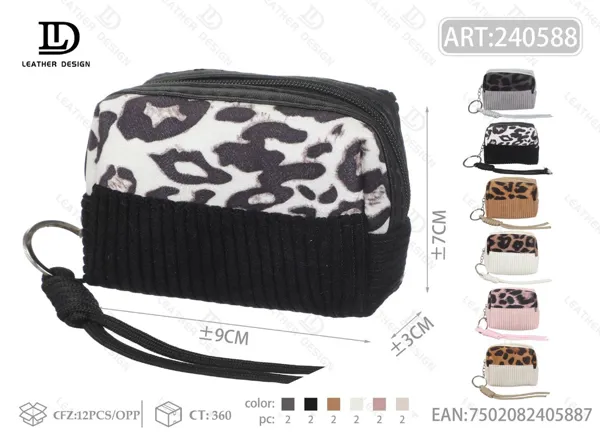 Monedero para dama estampado de leopardo