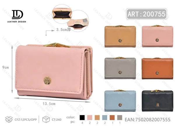 Billetera mediana trifold
